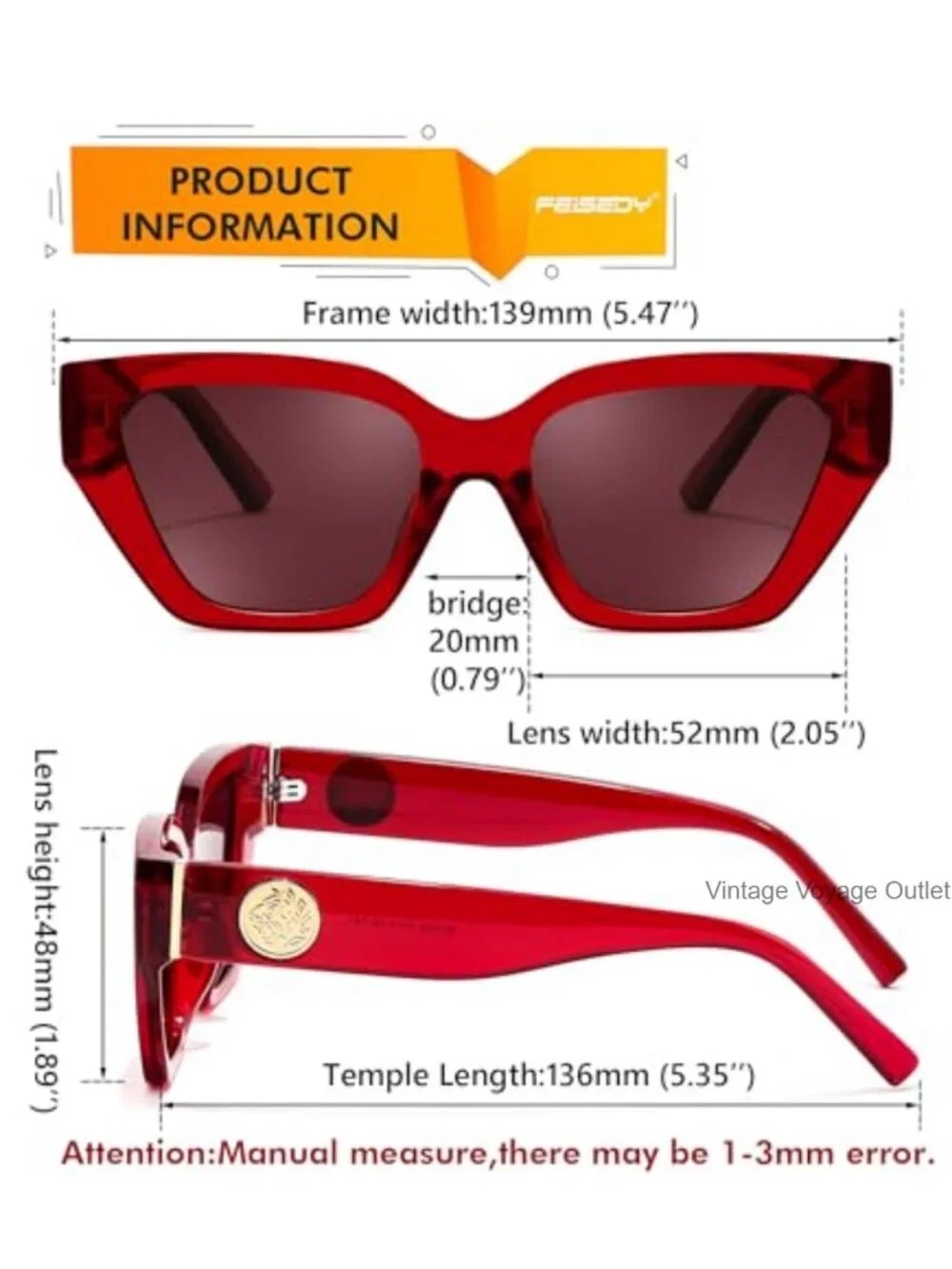 Polarized Cat Eye Sunglasses UV400 Protection Retro Style Driving